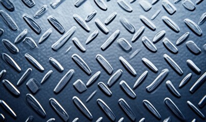 Poster - A close-up of a textured diamond plate offers a strong industrial metal background.