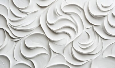 Poster - Serene white swirls create an elegant abstract background texture, adding minimalist visual interest.