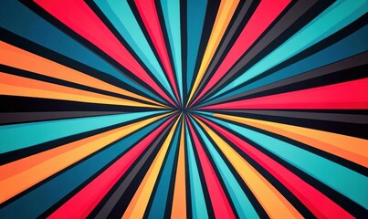 Poster - A striking abstract design featuring a radial burst of vibrant colors creating a dynamic background.