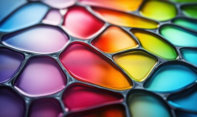 Poster - A vibrant mosaic of multi-colored cells creates an abstract and textured background design.
