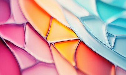 Poster - Colorful abstract background with a flowing gradient of pink, orange, and blue creating organic shapes.