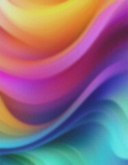 Fototapete - Colorful gradient background forming soft waves with grainy texture