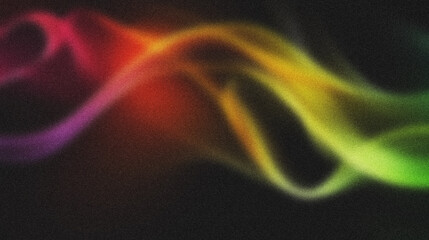 Fototapete - Colorful gradient waves flowing on dark background