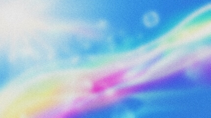 Fototapete - Bright glossy gradient background with colorful waves and grainy texture