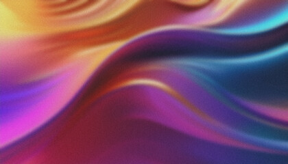 Fototapete - Colorful gradient background forming soft waves with grain texture