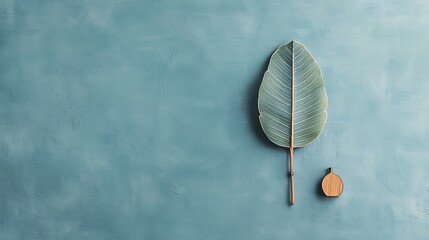 Poster - Leaf on textured backdrop