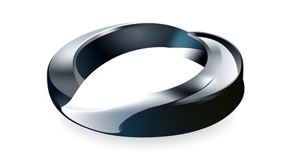 a modern abstract design with a looped metallic three dimensional shape
