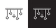 © sugarstock - Icon of hanging lamps. Room lamps vector icons. Classic style room lamps vector icon set in transparent and background. Editable stroke.