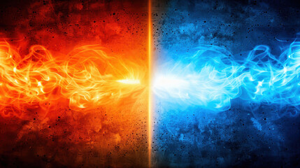 Wall Mural - experience a dynamic duel with a vivid screen showcasing two intense focus light effects highlightin