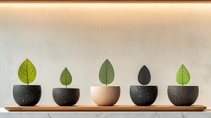 Poster - Row of potted plants on a shelf