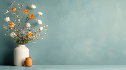 Poster - Stylish vase with dried flowers