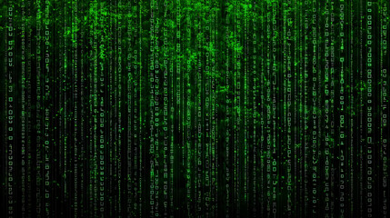 Poster - Digital Green Matrix Code Animation Background