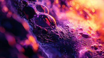 Poster - A colorful background with bubbles in an abstract style featuring ethereal light and soft ambient glow creating a playful and dreamy atmosphere.