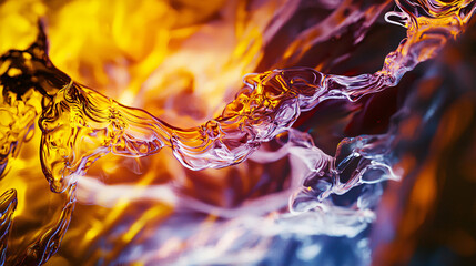 Poster - Vibrant colorful abstract background featuring fluid motion and hyper-detailed volumetric lighting for a bright and engaging visual design.