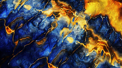 Poster - Stunning abstract artwork depicting a fiery sky with brilliant colors and engaging fractal patterns enhanced by dramatic volumetric lighting.