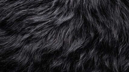 highly detailed background texture of black fur made of synthetic animal short hair.