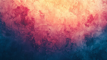 Poster - striking red and blue abstract background with surreal textures and soft ambient glow creating a uni