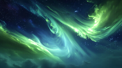 Poster - serene green and blue sky displaying a beautiful gradient of colors evoking peacefulness and tranqui