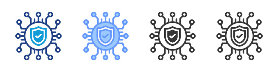 Poster - Cyber Defense icon set multiple style collection