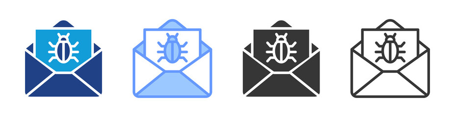 Aufkleber - Spam Email icon set multiple style collection