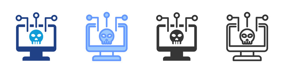 Poster - Cybercrime icon set multiple style collection