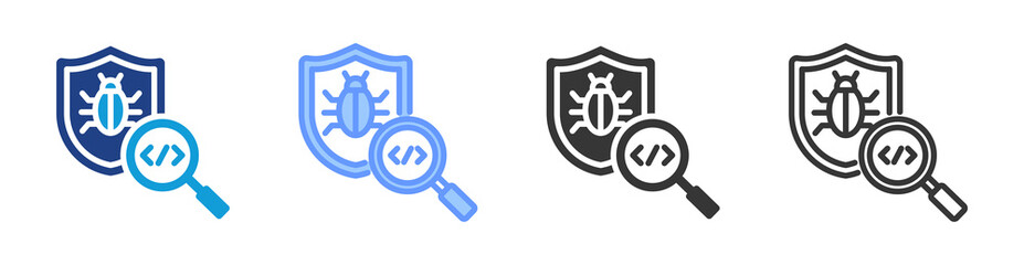 Aufkleber - Virus Scan icon set multiple style collection