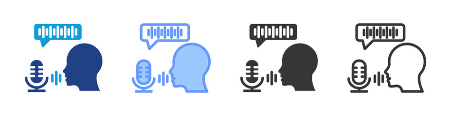 Poster - Voice Recognition icon set multiple style collection