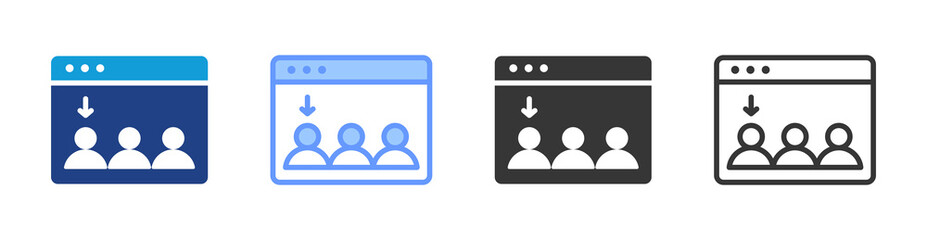Poster - Virtual Queue icon set multiple style collection