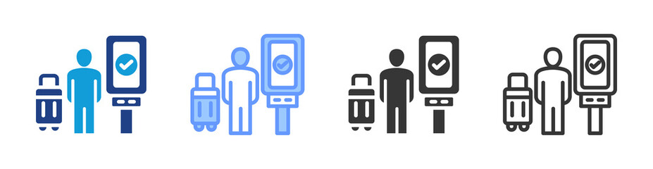 Poster - Check In Kiosk icon set multiple style collection