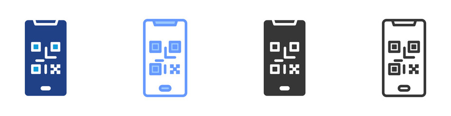 Poster - Qr Code icon set multiple style collection