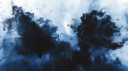 Aufkleber - Abstract ink explosion: Captivating abstract artistry that showcases the dramatic dance of swirling ink creating an enigmatic and surreal spectacle.  