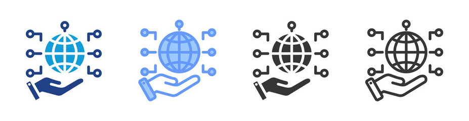 Poster - Digital Transformation icon set multiple style collection