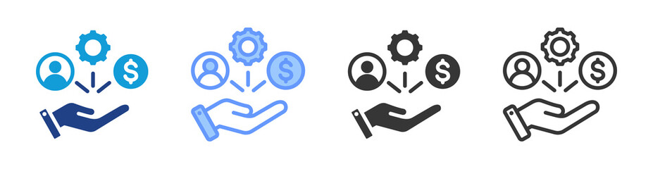 Aufkleber - Resource Allocation icon set multiple style collection