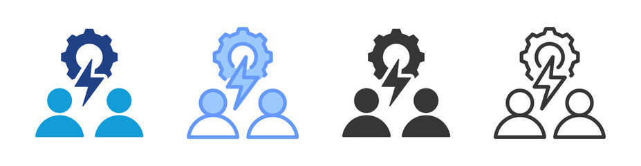Poster - Conflict Management icon set multiple style collection