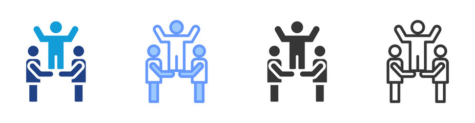 Poster - Teamwork icon set multiple style collection