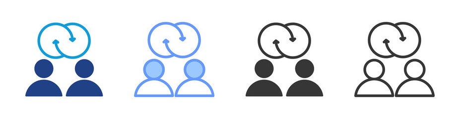 Poster - Synergy icon set multiple style collection