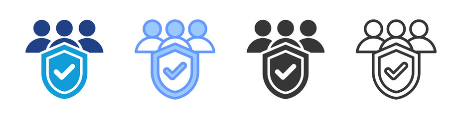 Poster - Security Team icon set multiple style collection