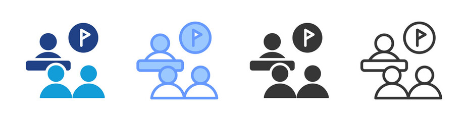 Poster - Mentoring Program icon set multiple style collection