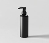 Black Shampoo Dispenser Bottle Pump Cosmetic Plastic Container Liquid Gel Lotion Beauty Product Mockup