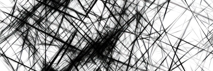 Poster - Chaotic Intersections: An Abstract Exploration of Lines in Black and White