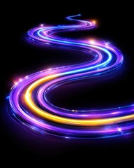 Poster - Spiral shaped neon light creating a captivating visual effect against a dark background