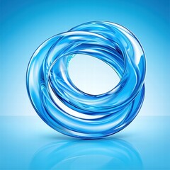 Poster - Mesmerizing blue water swirl creating intricate patterns and ripples in a fluid motion display