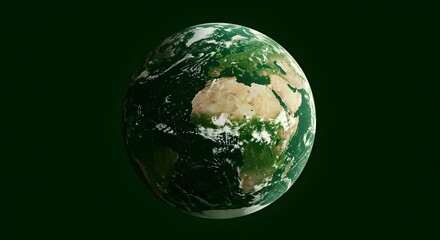 spectacular detailed rendering of planet earth on green background scene