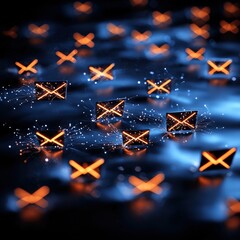 Poster - Collection of orange lights illuminating a dark background creating a warm and inviting atmosphere