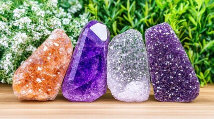 Poster - Three distinctively colored crystals displayed together showcasing their unique beauty and properties