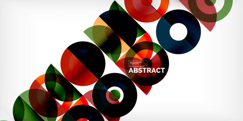 Aufkleber - Colorful circle abstract background. Template for wallpaper, banner, presentation, background