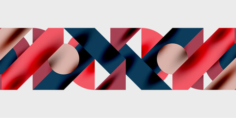 Leinwandbilder - Detailed composition of circles, semicircles, and triangles with glossy effects and smooth gradients. A sleek and modern vector design for creative and tech-inspired projects