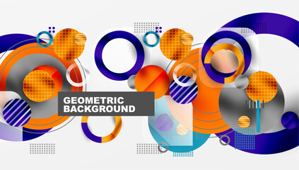 Leinwandbilder - Abstract Circle Design with Overlapping Transparent Geometric Shapes