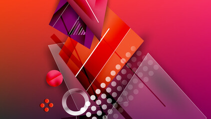 Leinwandbilder - Abstract background geometric design with colorful gradients