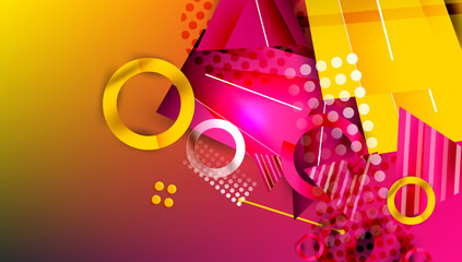 Aufkleber - Creative triangles and circles composition